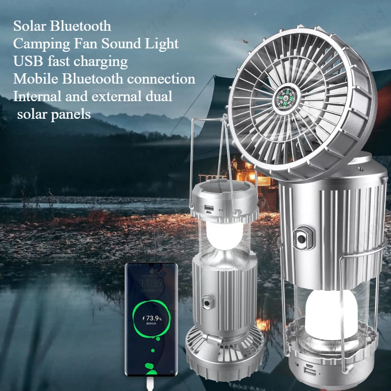 Outdoor Lighting Switch - مصباح مروحة LED إبداعي يعمل بالطاقة