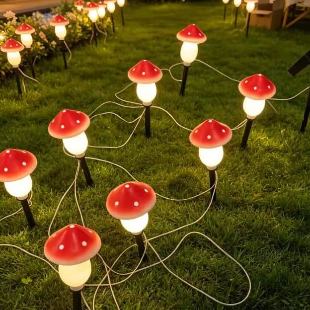 Outdoor Lighting Switch - أضواء زينة شمسية على شكل فطر