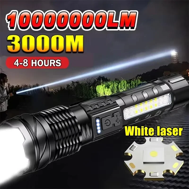 Outdoor Lighting Usb - مصباح يدوي LED قوي مع شاشة