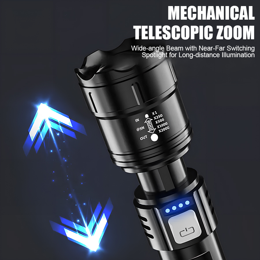 مصباح يدوي LED عالي القوة P50  - مراجعة Outdoor Lighting Usb وسعره