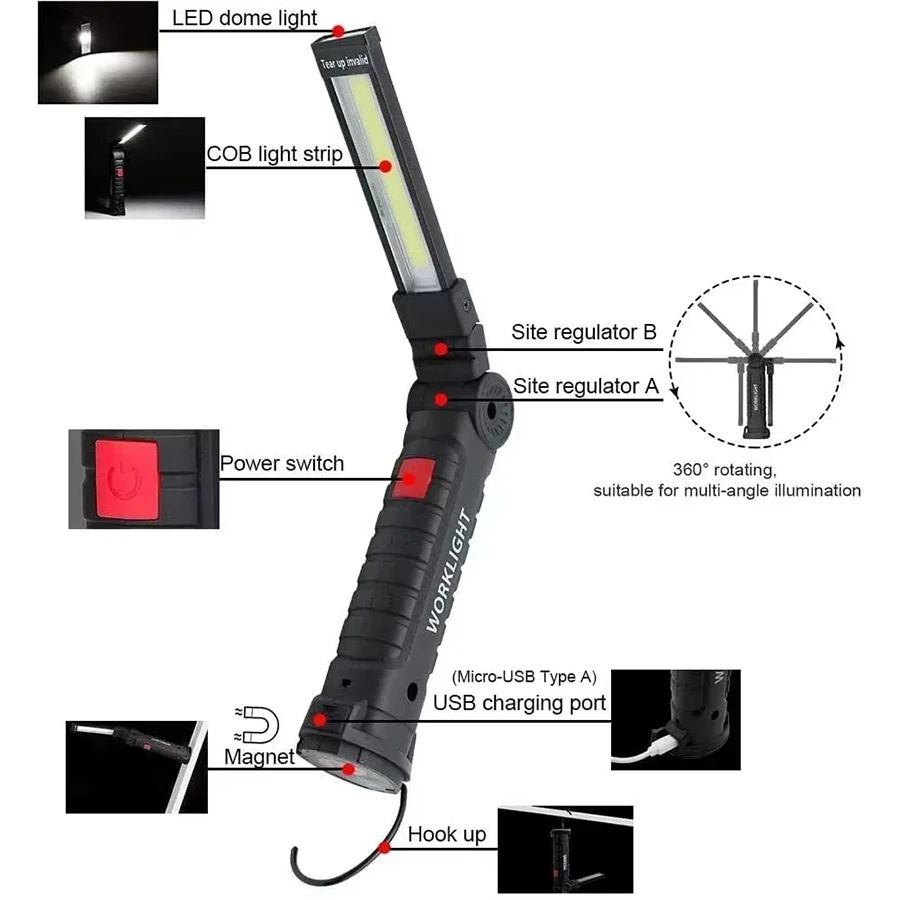 مصباح يدوي LED محمول جديد بتقن - مراجعة Outdoor Lighting Usb وسعره