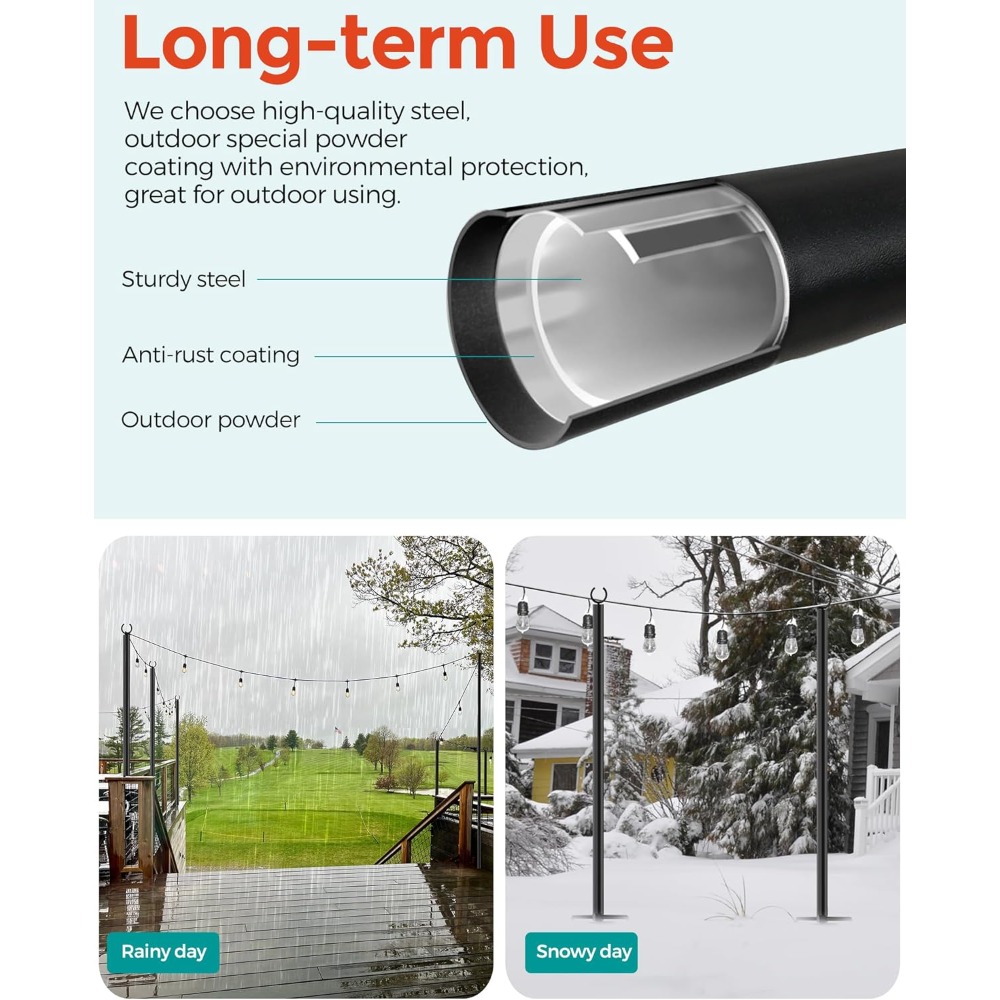 Land·voi 4 عبوات من أقطاب الإض - مراجعة Outdoor Lighting Poles وسعره