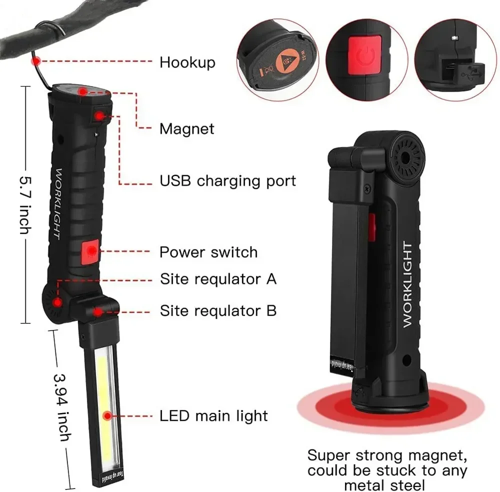 LED COB مصباح يدوي USB مصباح ف - مراجعة Outdoor Lighting Types وسعره